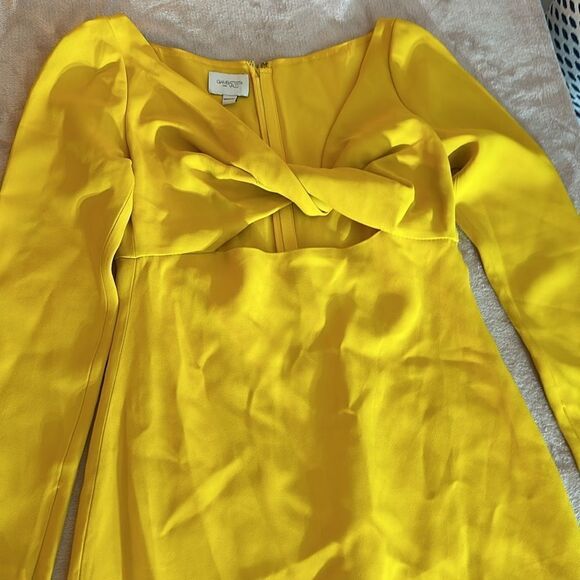 NEW Giambattista Valli Twist-front midi dress yellow - size 48 (US 12/XL) - Picture 10 of 12